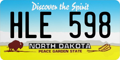 ND license plate HLE598