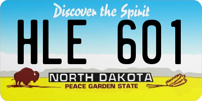 ND license plate HLE601