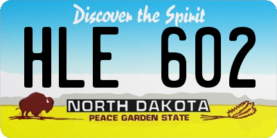 ND license plate HLE602