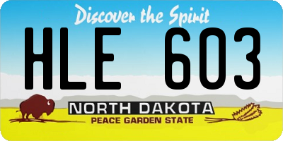 ND license plate HLE603