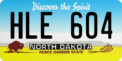 ND license plate HLE604