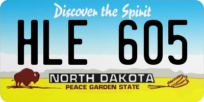 ND license plate HLE605
