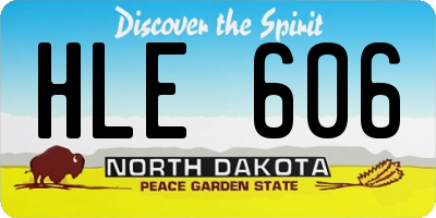 ND license plate HLE606
