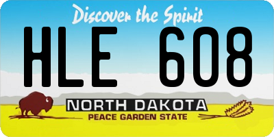 ND license plate HLE608