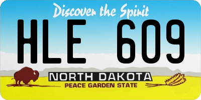 ND license plate HLE609