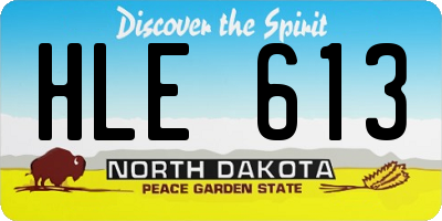 ND license plate HLE613