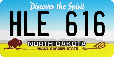 ND license plate HLE616