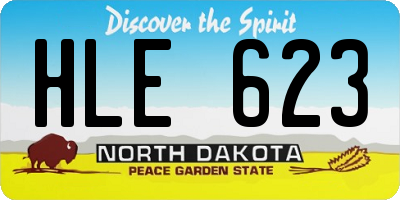 ND license plate HLE623