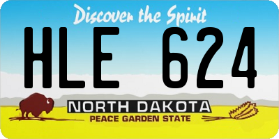 ND license plate HLE624