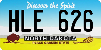 ND license plate HLE626