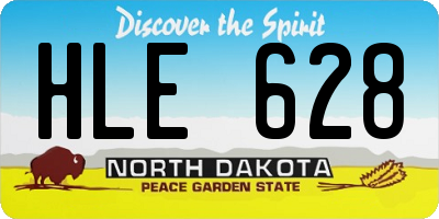 ND license plate HLE628