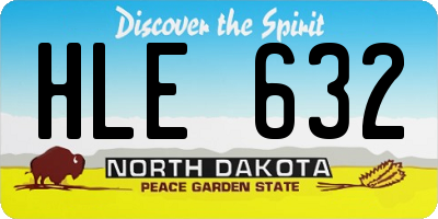 ND license plate HLE632
