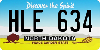 ND license plate HLE634