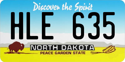 ND license plate HLE635