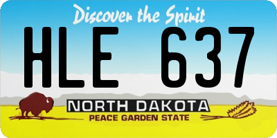 ND license plate HLE637