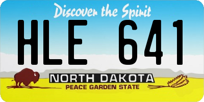 ND license plate HLE641