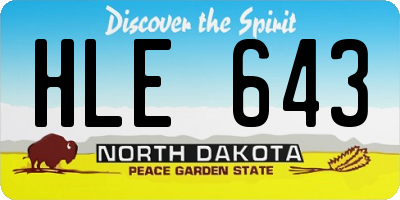 ND license plate HLE643