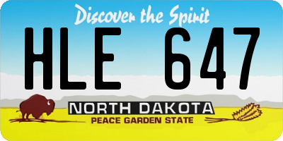 ND license plate HLE647