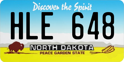 ND license plate HLE648