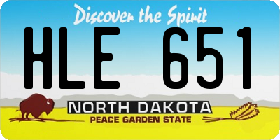 ND license plate HLE651