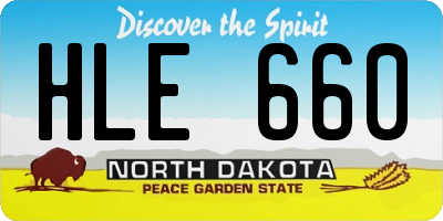 ND license plate HLE660