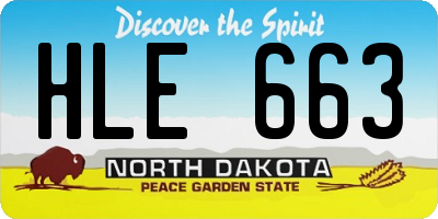 ND license plate HLE663