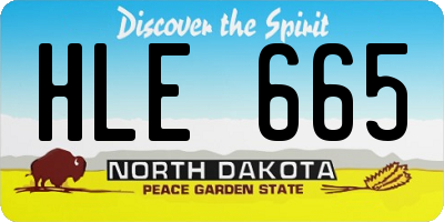 ND license plate HLE665