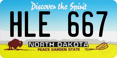 ND license plate HLE667