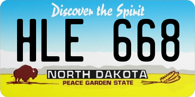 ND license plate HLE668