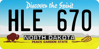 ND license plate HLE670