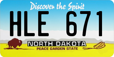 ND license plate HLE671