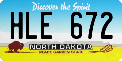 ND license plate HLE672