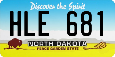 ND license plate HLE681