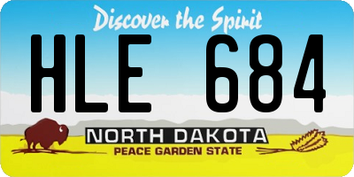 ND license plate HLE684