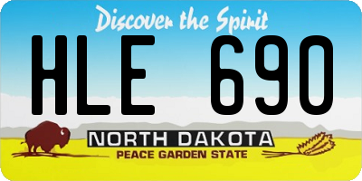 ND license plate HLE690