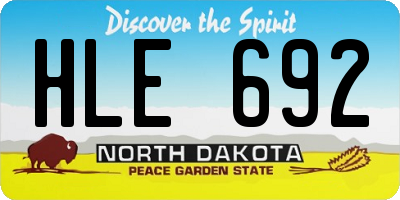 ND license plate HLE692