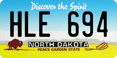 ND license plate HLE694