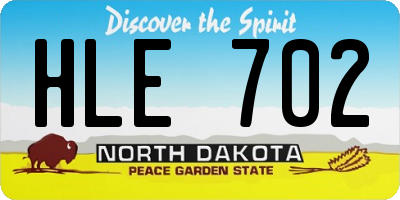 ND license plate HLE702