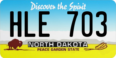 ND license plate HLE703