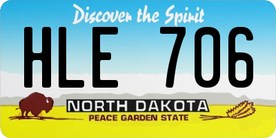 ND license plate HLE706