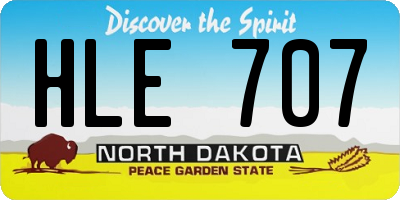 ND license plate HLE707