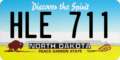ND license plate HLE711
