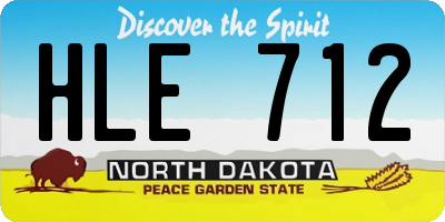 ND license plate HLE712