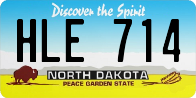 ND license plate HLE714