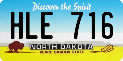 ND license plate HLE716