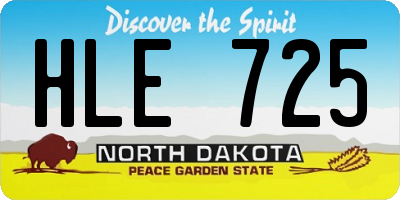 ND license plate HLE725