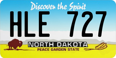 ND license plate HLE727