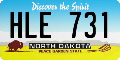 ND license plate HLE731