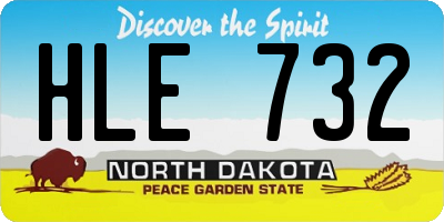 ND license plate HLE732