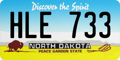 ND license plate HLE733